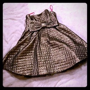 NWT Betsey Johnson gold strapless poof dress